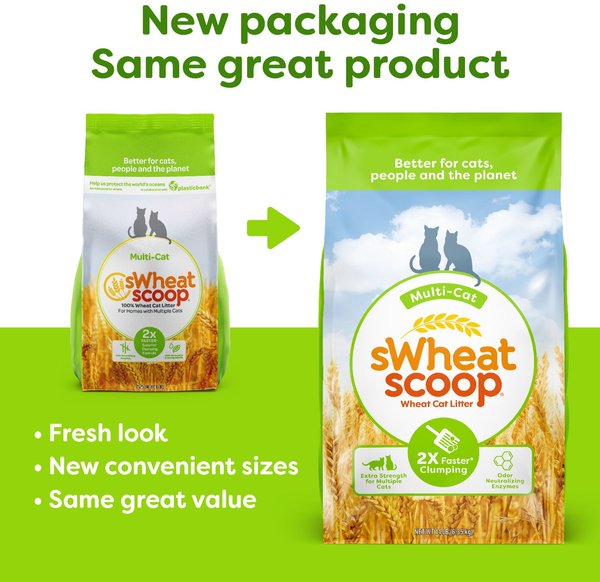 sWheat Scoop Multi-Cat Natural Clumping Wheat Cat Litter