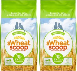 sWheat Scoop Multi-Cat Natural Clumping Wheat Cat Litter, 56-lb bundle