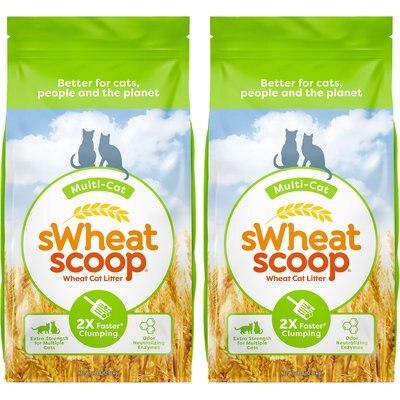sWheat Scoop sWheat Scoop Multi-Cat Natural Clumping Wheat Cat Litter, 56-lb bundle