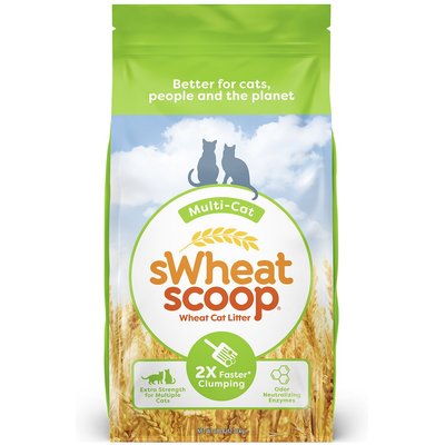 sWheat Scoop sWheat Scoop Multi-Cat Natural Clumping Wheat Cat Litter, 28-lb bag