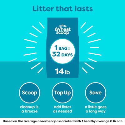 Show full view: sWheat Scoop Original Natural Clumping Wheat Cat Litter, 14-lb bag slide 9 of 11