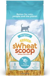 sWheat Scoop Original Natural Clumping Wheat Cat Litter, 28-lb bag