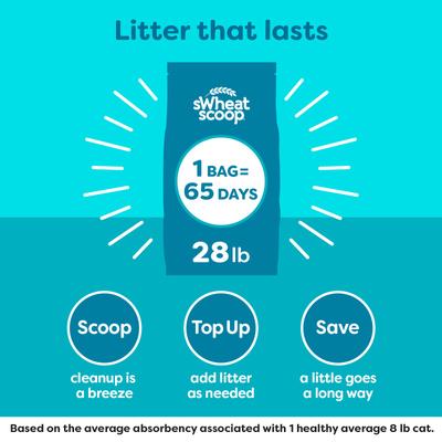 Show full view: sWheat Scoop Original Natural Clumping Wheat Cat Litter, 28-lb bag slide 9 of 11