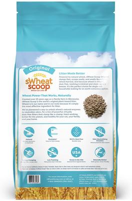 Show full view: sWheat Scoop Original Natural Clumping Wheat Cat Litter, 28-lb bag slide 3 of 11