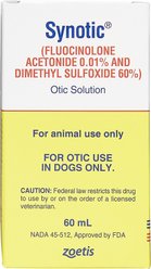 Synotic (fluocinolone acetonide 0.01% & dimethyl sulfoxide 60%) Otic Solution for Dogs, 60-mL