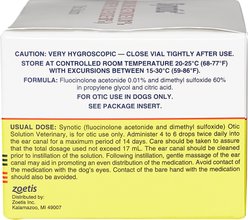 Synotic (fluocinolone acetonide 0.01% and dimethyl sulfoxide 60%) Otic Solution for Dogs, 8-mL slide 2 of 5