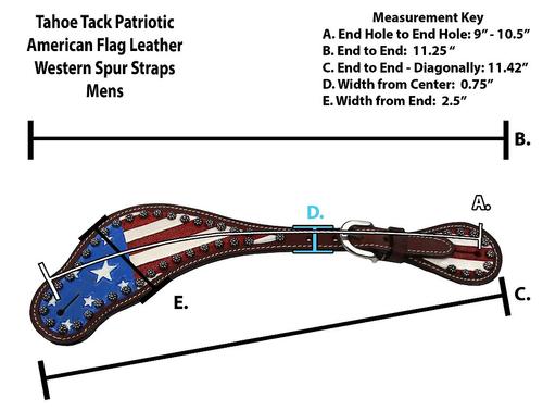 Show full view: Tahoe Tack American Flag Leather Western Mens Spur Straps slide 3 of 3