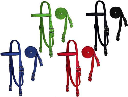 Show full view: Tahoe Tack Double Layered Draft Nylon Western Horse Headstall & Reins, Draft, Black, Draft slide 3 of 3