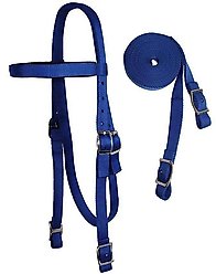 Tahoe Tack Double Layered Draft Nylon Western Horse Headstall & Reins, Draft, Royal Blue, Draft