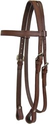 Tahoe Tack Double Stitched Leather Western Horse Browband Headstall, Medium Oil, Pony