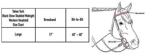 Show full view: Tahoe Tack Midnight Black Horse Browband Headstall & Split Reins, Full slide 4 of 4