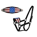 Tahoe Tack Patriotic Hand-Painted American Flag Crystals Bronc Horse Halter, Full 