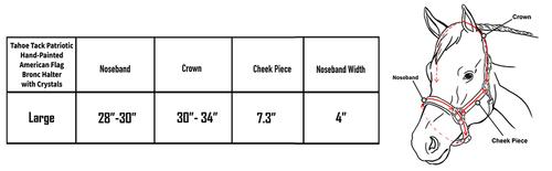 Show full view: Tahoe Tack Patriotic Hand-Painted American Flag Crystals Bronc Horse Halter, Full  slide 3 of 3