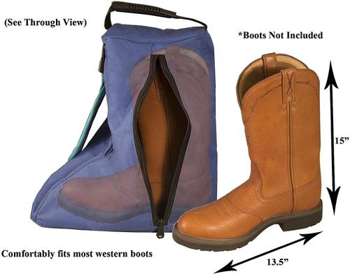 Show full view: Tahoe Tack Triple Layer Padded Western Horse Boot Carry Bag, Black & Gold slide 2 of 4