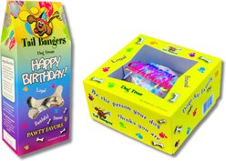 Tail Bangers Birthday Bundt Cake & Birthday Caddy Peanut Butter & Honey Crunchy Dog Treats, 2 count