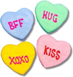 Tail Bangers Conversation Hearts Peanut Butter & Honey Assorted Crunchy Dog Treats, 18 count