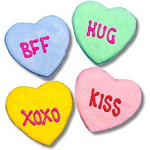 Tail Bangers Conversation Hearts Peanut Butter & Honey Assorted Crunchy Dog Treats, 18 count