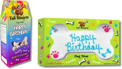 Tail Bangers Happy Birthday Blue Bone & Birthday Caddy Peanut Butter & Honey Crunch Dog Treats, 2 count