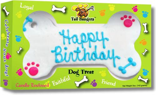 Show full view: Tail Bangers Happy Birthday Blue Bone & Birthday Caddy Peanut Butter & Honey Crunch Dog Treats, 2 count slide 6 of 9