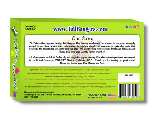 Show full view: Tail Bangers Happy Birthday Blue Bone & Birthday Caddy Peanut Butter & Honey Crunch Dog Treats, 2 count slide 7 of 9