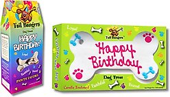 Tail Bangers Happy Birthday Pink Bone & Birthday Caddy Peanut Butter & Honey Crunch Dog Treats, 2 count