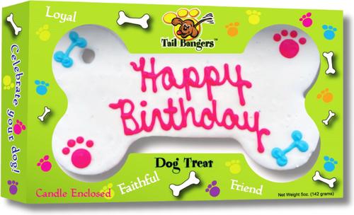 Show full view: Tail Bangers Happy Birthday Pink Bone & Birthday Caddy Peanut Butter & Honey Crunch Dog Treats, 2 count slide 6 of 9