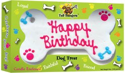 Tail Bangers Happy Birthday Pink Bone Peanut Butter & Honey Crunchy Dog Treats