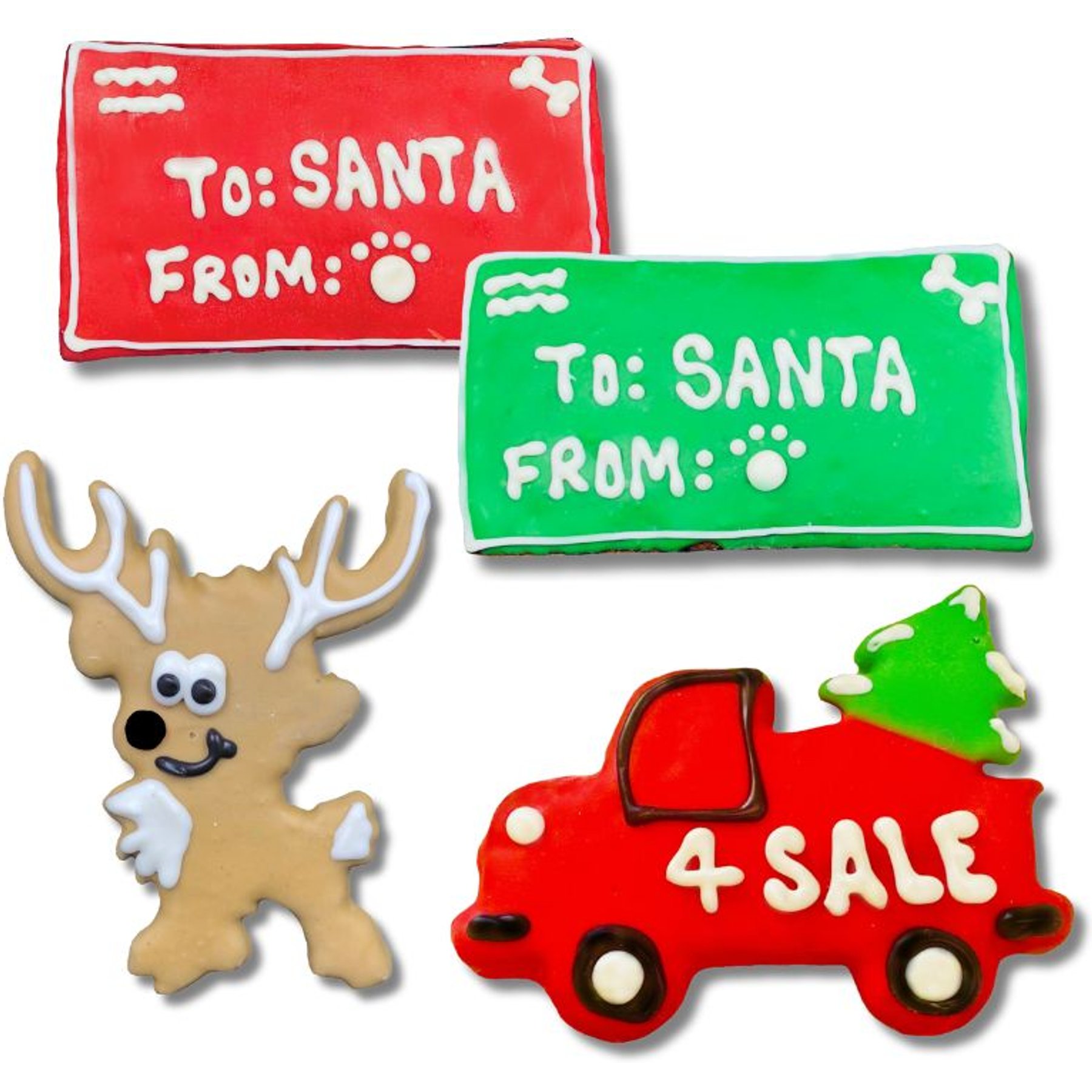 Tail Bangers Letters to Santa Peanut Butter & Honey Assorted Crunchy Dog Treats, 18 count