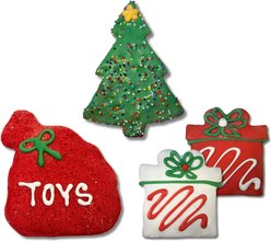 Tail Bangers Under the Christmas Tree Peanut Butter & Honey Assorted Crunchy Dog Treats, 18 count