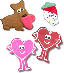 Tail Bangers Valentine's Day Peanut Butter & Honey Assorted Crunchy Dog Treats, 18 count