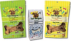 Tail Bangers Winter Variety Pack Peanut Butter, Peanut Butter with Yogurt, Cheddar & Bacon Crunchy Dog Treats, 3 count