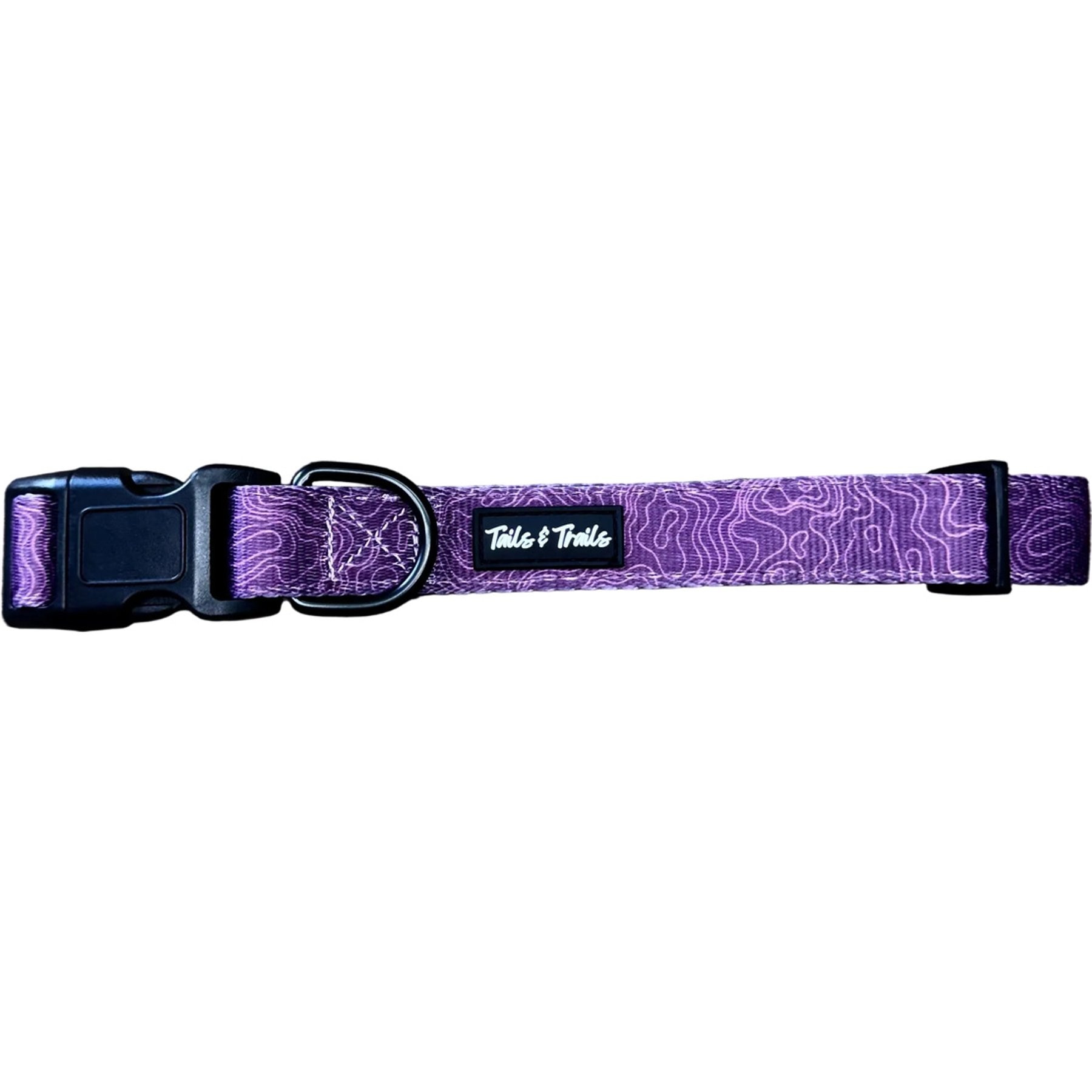 Tails & Trails Elderberry Trail Dog Collar, Purple, Medium: 13-in neck, 1-in wide