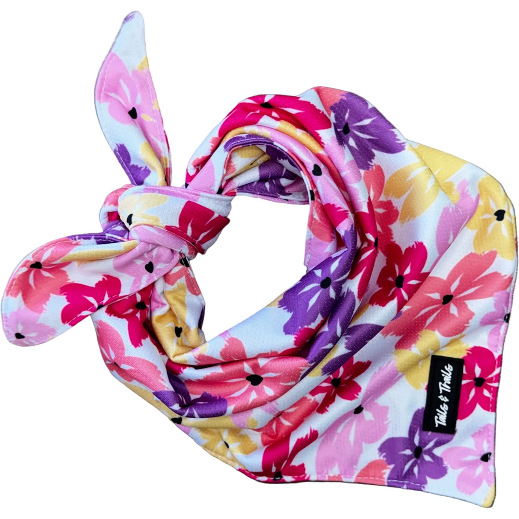Tails & Trails Floral Cooling Dog Bandana, Pink