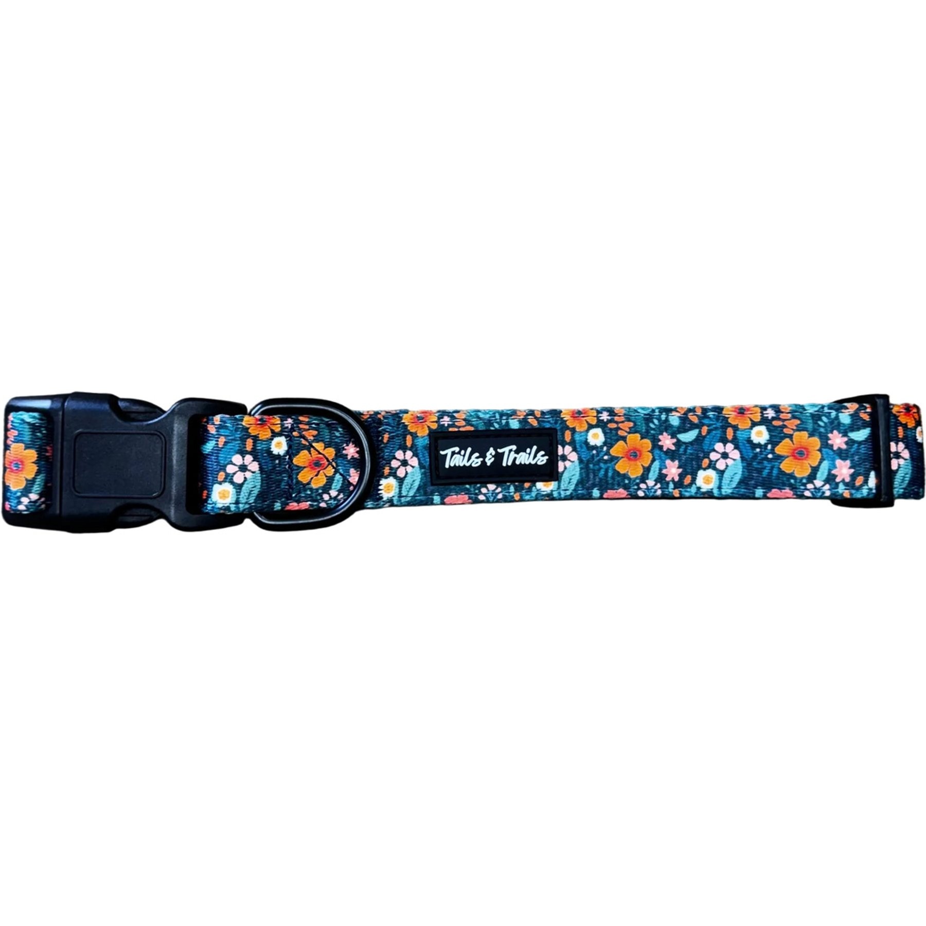 Tails & Trails Floral Trail Dog Collar, Multicolor, Large: 16-in neck, 1-in wide