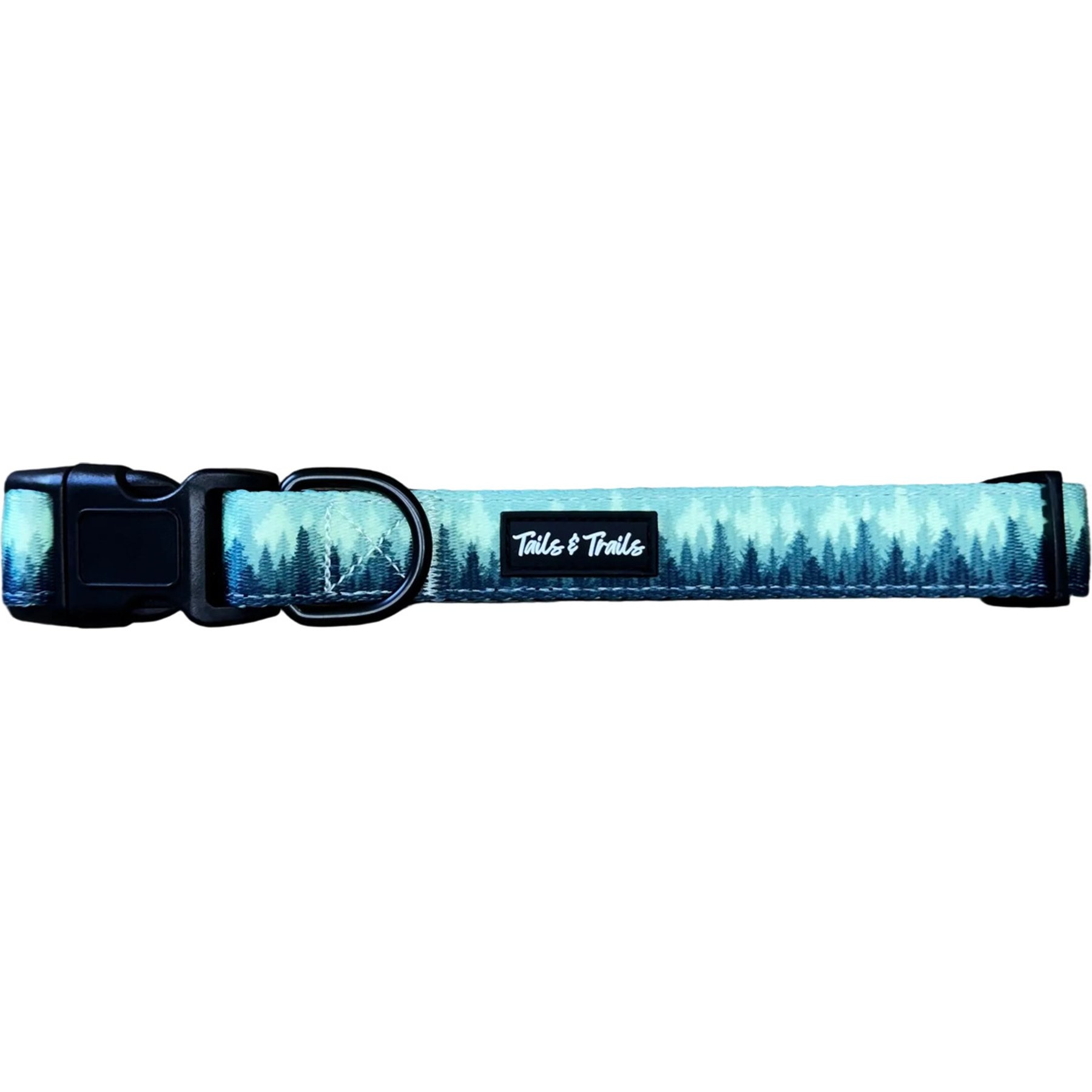 Tails & Trails Forrest Trail Dog Collar, Green, Medium: 13-in neck, 1-in wide
