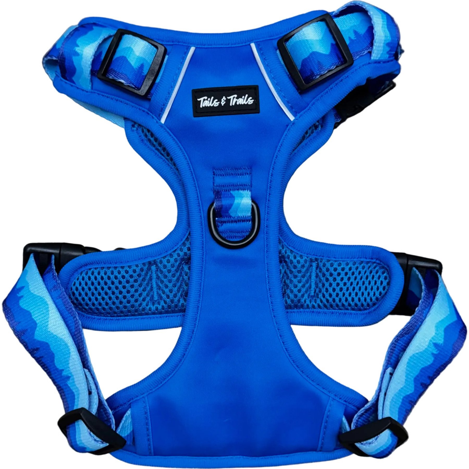 Tails & Trails Glacier Adventure No-Pull Dog Harness, Blue, Medium: 18 to 24-in chest
