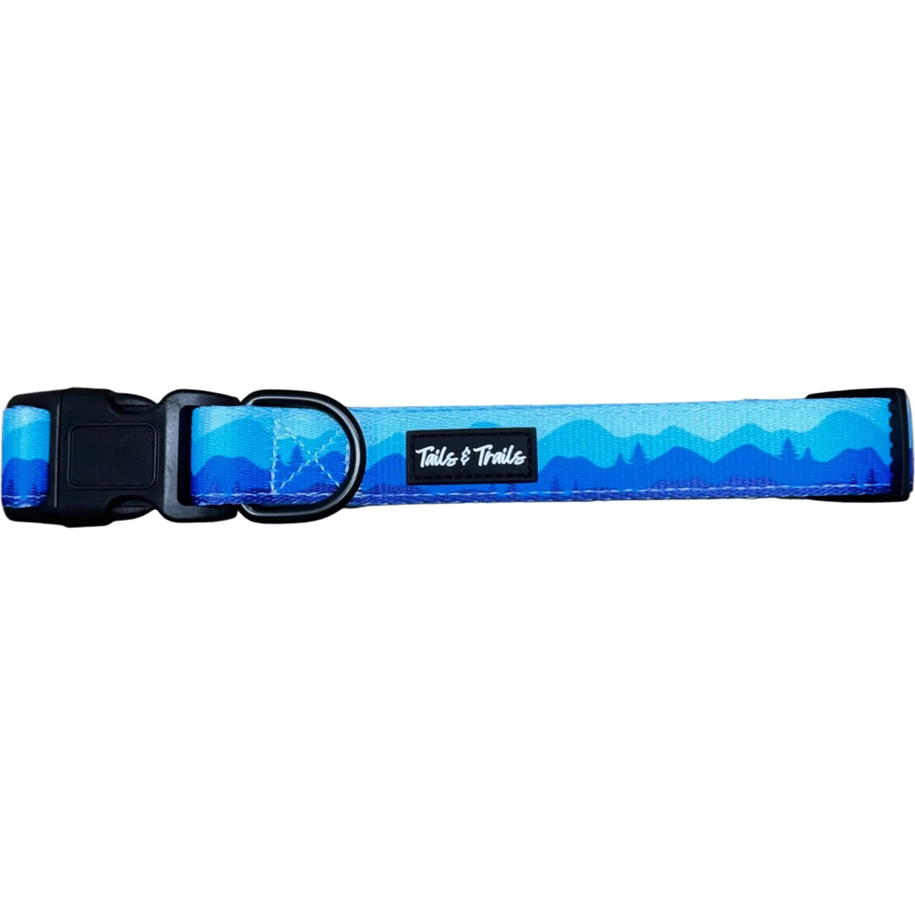 Tails & Trails Glacier Trail Dog Collar, Blue, Small: 16-in neck, 7/8-in wide