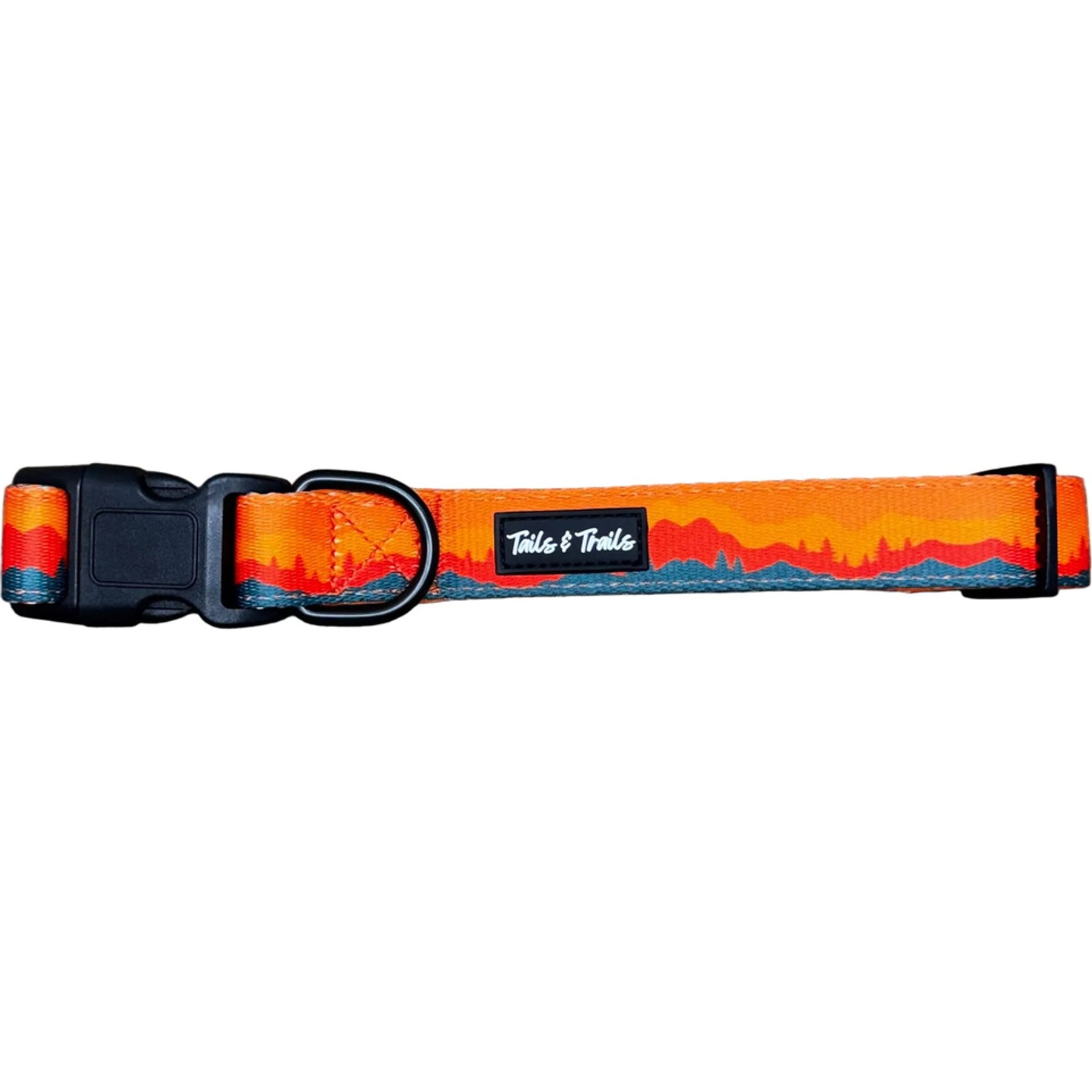 Tails & Trails Saharah Trail Dog Collar, Orange, Small: 11-in neck,7/8-in wide