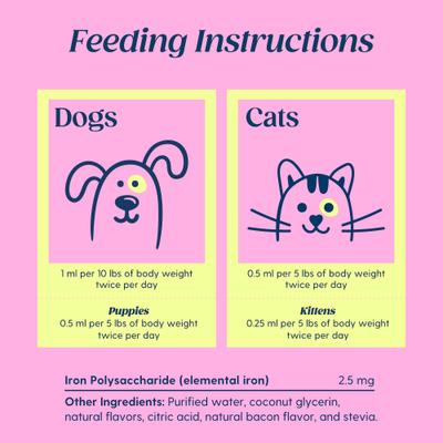 Show full view: Taily Bacon Flavored Liquid Iron Supplement for Dogs & Cats, 4-fl oz bottle slide 8 of 9