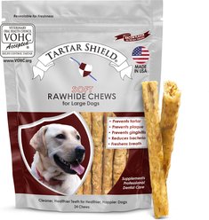 Tartar Shield Soft Rawhide Chews Daily Dental Dog Treat, Large, 24 count slide 1 of 6