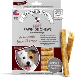 Tartar Shield Soft Rawhide Chews Daily Dental Dog Treat, Small, 12 count slide 1 of 6