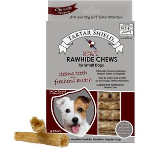 Tartar Shield Soft Rawhide Chews Daily Dental Dog Treat, Small, 12 count