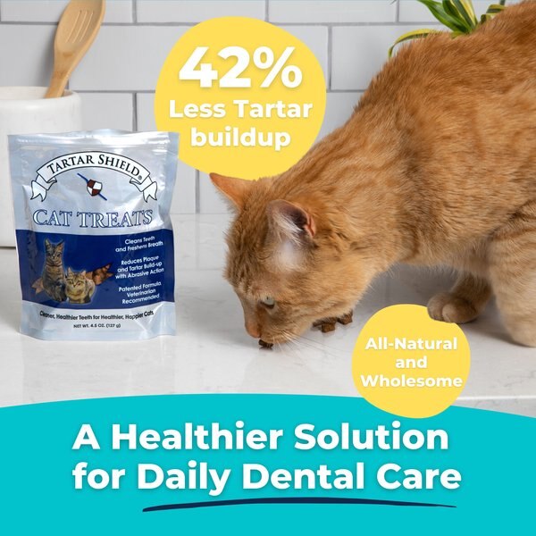 Tartar Shield Wholesome & All-Natural Bites Tasty Chicken Flavor Cat Dental Treats, 4.5-oz bag