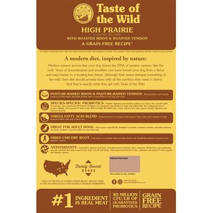 Taste of the Wild High Prairie Adult High Protein Grain-Free Recipe with Roasted Bison & Roasted Venison Dry Dog Food, 28-lb bag