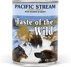 Taste of the Wild Pacific Stream Canine Recipe with Salmon in Gravy Canned Dog Food, 13.2-oz, case of 12