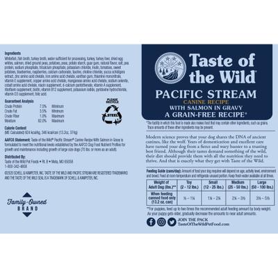 Show full view: Taste of the Wild Pacific Stream Canine Recipe with Salmon in Gravy Canned Dog Food, 13.2-oz, case of 12 slide 3 of 7