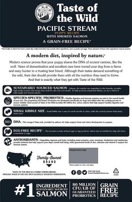 Show full view: Taste of the Wild Pacific Stream Puppy Formula Grain-Free Dry + Canned Dog Food slide 3 of 7