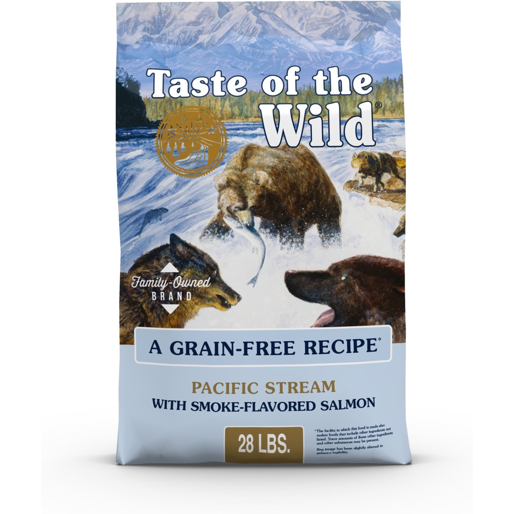 Taste of the Wild Pacific Stream Smoke-Flavored Salmon Grain-Free Dry Dog Food, 28-lb bag