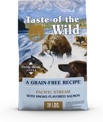 Taste of the Wild Pacific Stream Smoke-Flavored Salmon Grain-Free Dry Dog Food, 28-lb bag