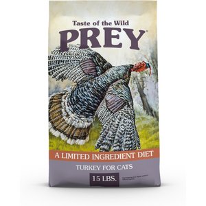 Taste of the Wild PREY Turkey Formula Limited Ingredient Recipe Dry Cat Food, 15-lb bag